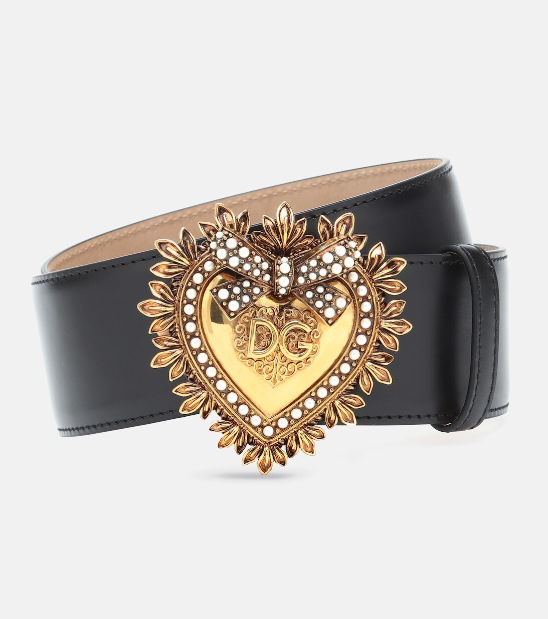

Кожаный ремень преданности Dolce&Gabbana, черный