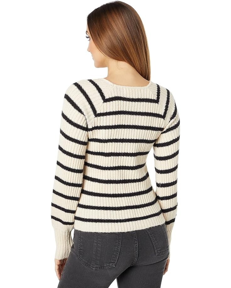 

Свитер Saltwater Luxe Rickie Long Sleeve Stripe Scoop Neck Sweater, цвет Vanilla