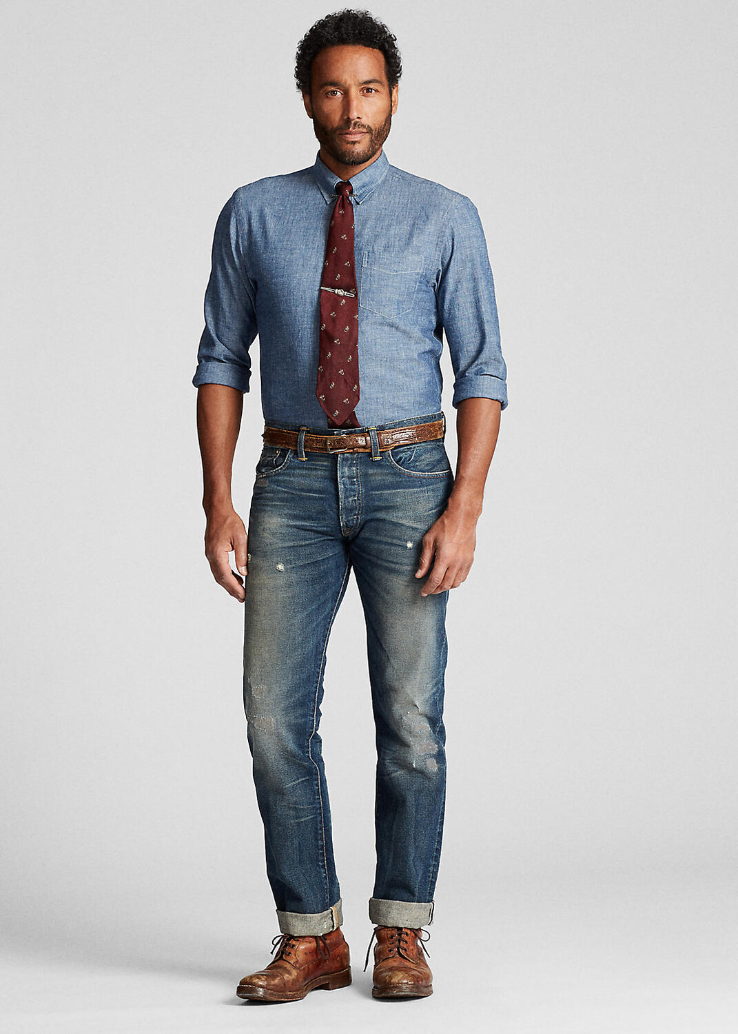 

Рубашка Slim Fit из шамбре