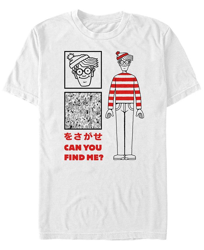 Мужская футболка с короткими рукавами «Можете ли вы найти меня» кандзи «Wher's Waldo» Fifth Sun, белый