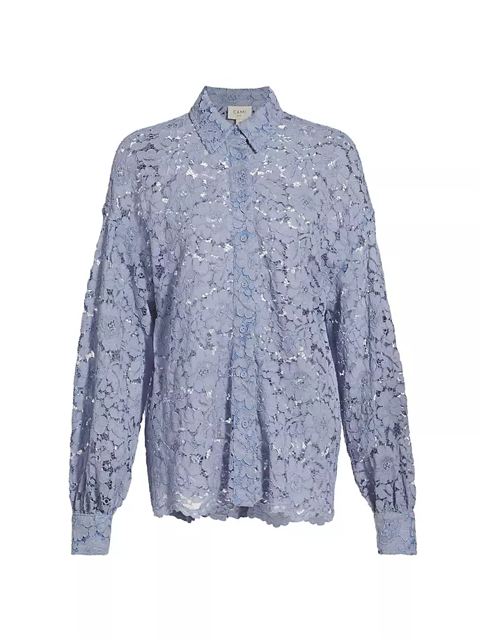 

Гипюровый кружевной топ Belkis Cami Nyc, цвет corn flower