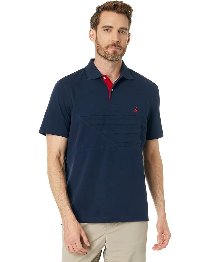 

Поло Nautica Classic Fit Rugby Chest Stripe, темно-синий