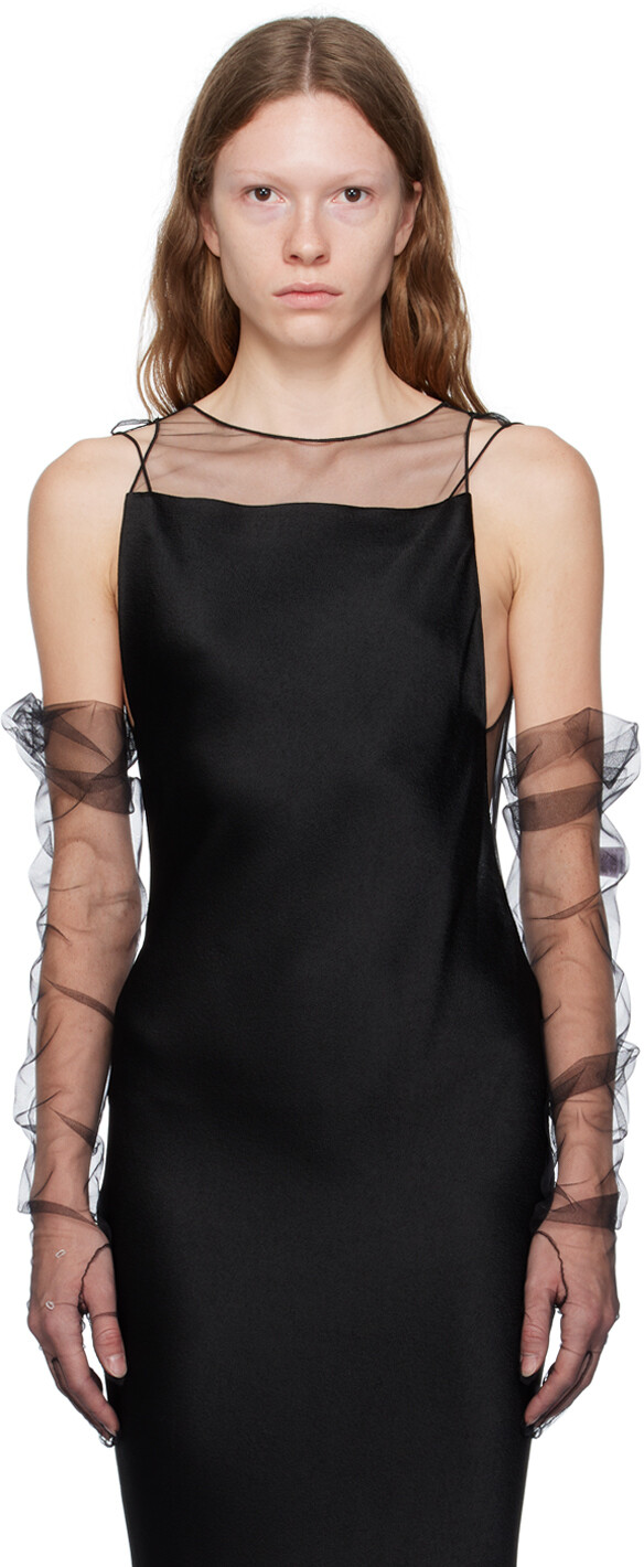 

Черные прозрачные перчатки Maison Margiela