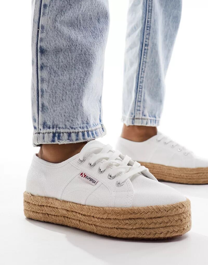 

Белые кроссовки на веревочной подошве Superga 2730