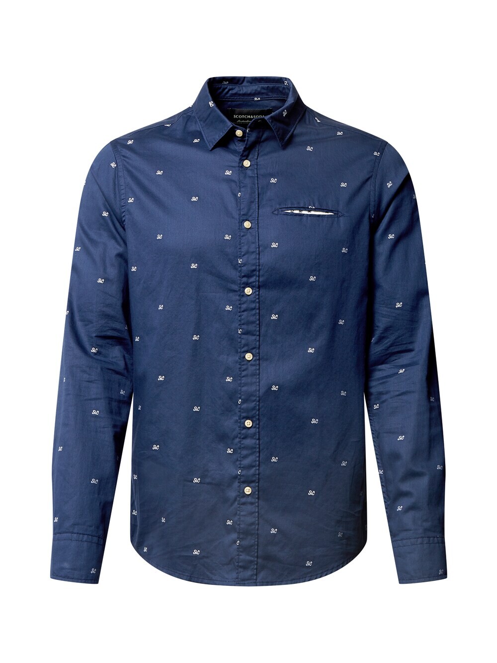 

Рубашка на пуговицах стандартного кроя Scotch & Soda, темно-синий