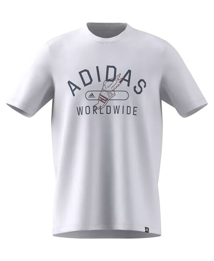 

Мужская университетская футболка с логотипом adidas, белый