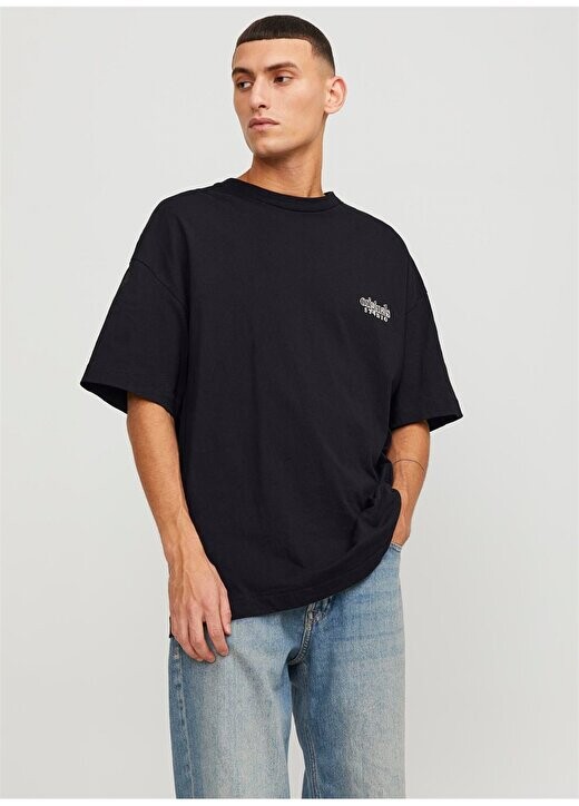 

Черная мужская футболка с круглым вырезом JORBARI BACK TEE SS CREW NECK Jack & Jones, черный