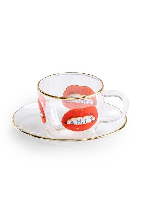 

Чашка и блюдце Shit Seletti, мультиколор