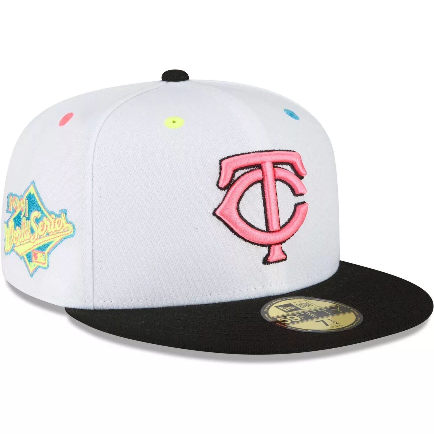 

Мужская приталенная шляпа New Era White Minnesota Twins Neon Eye 59FIFTY