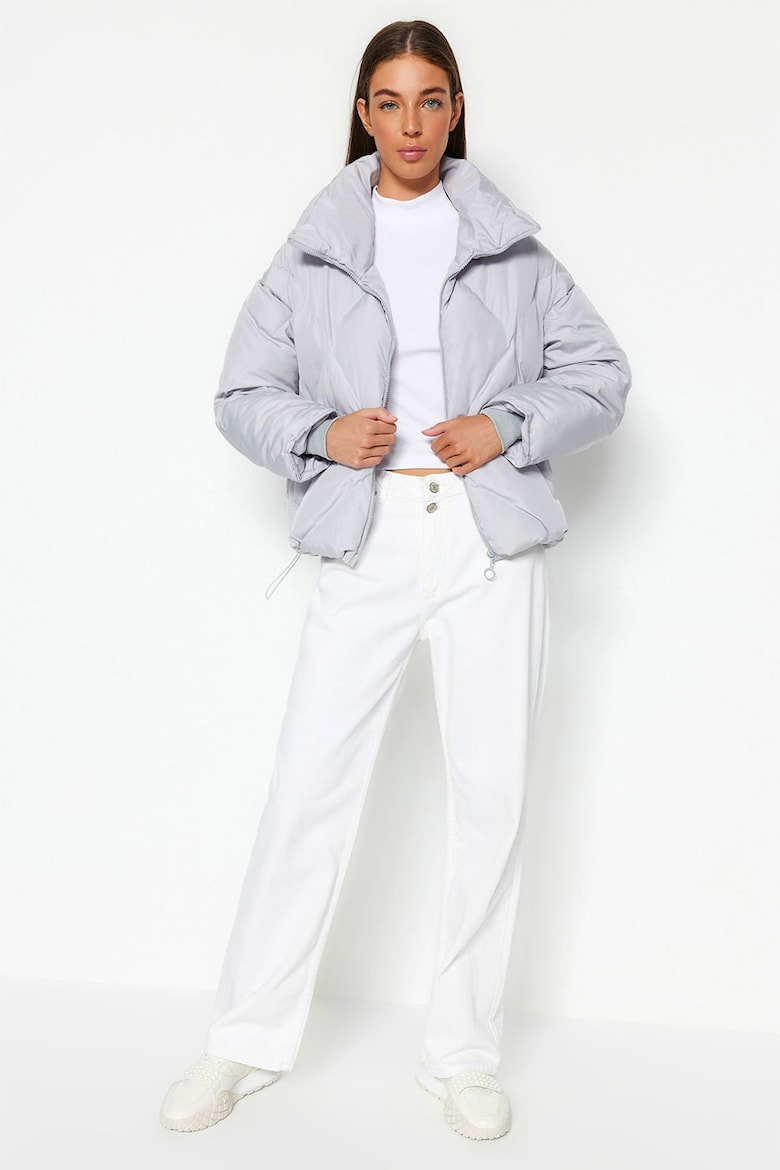 Зимняя стеганая куртка Trendyol, серый