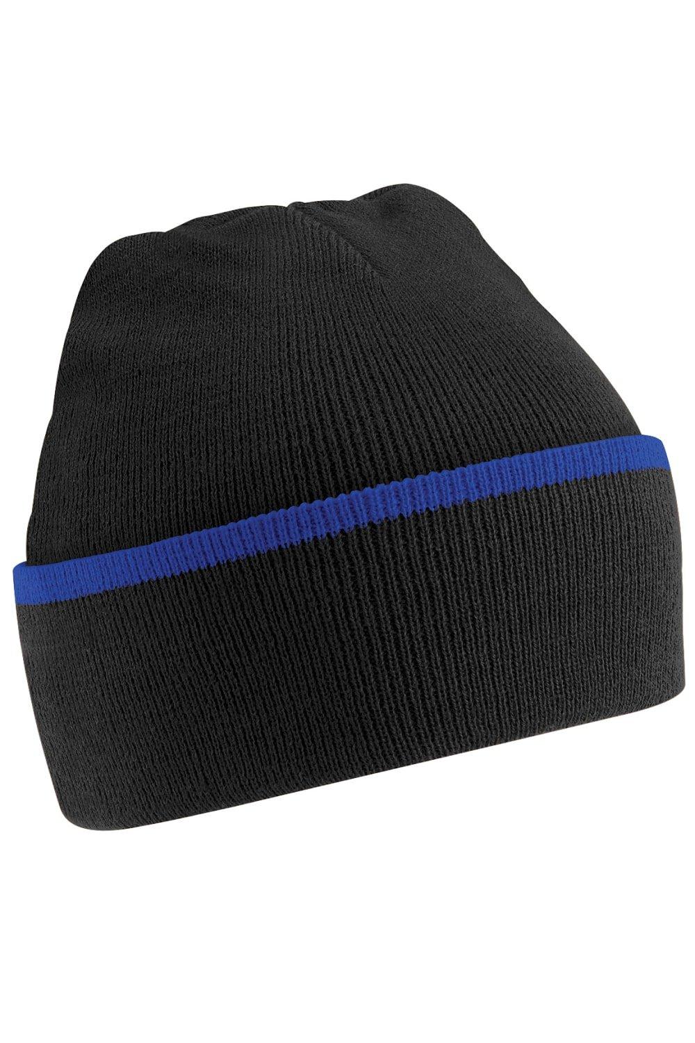 Вязаная зимняя шапка-бини Beechfield, черный шапка балаклава cokk зимняя вязаная шапка шапка маска зимняя шапочка бини