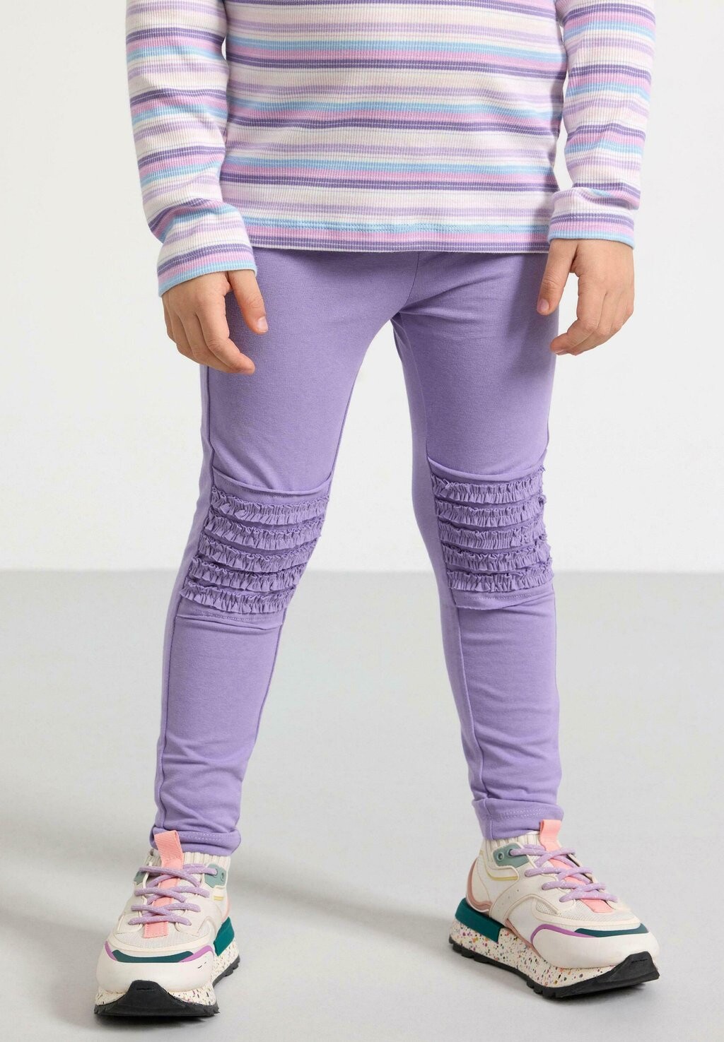 

Леггинсы 2-PACK WITH FRILL Lindex, цвет light dusty lilac