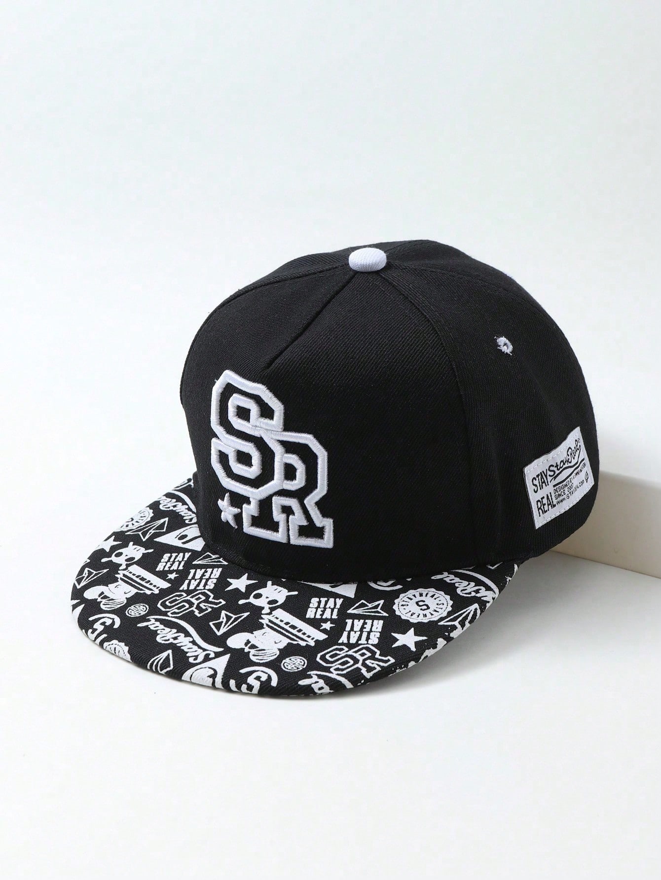 1 шт. Бейсбольная кепка в стиле хип-хоп с плоскими полями для мужчин, черный
