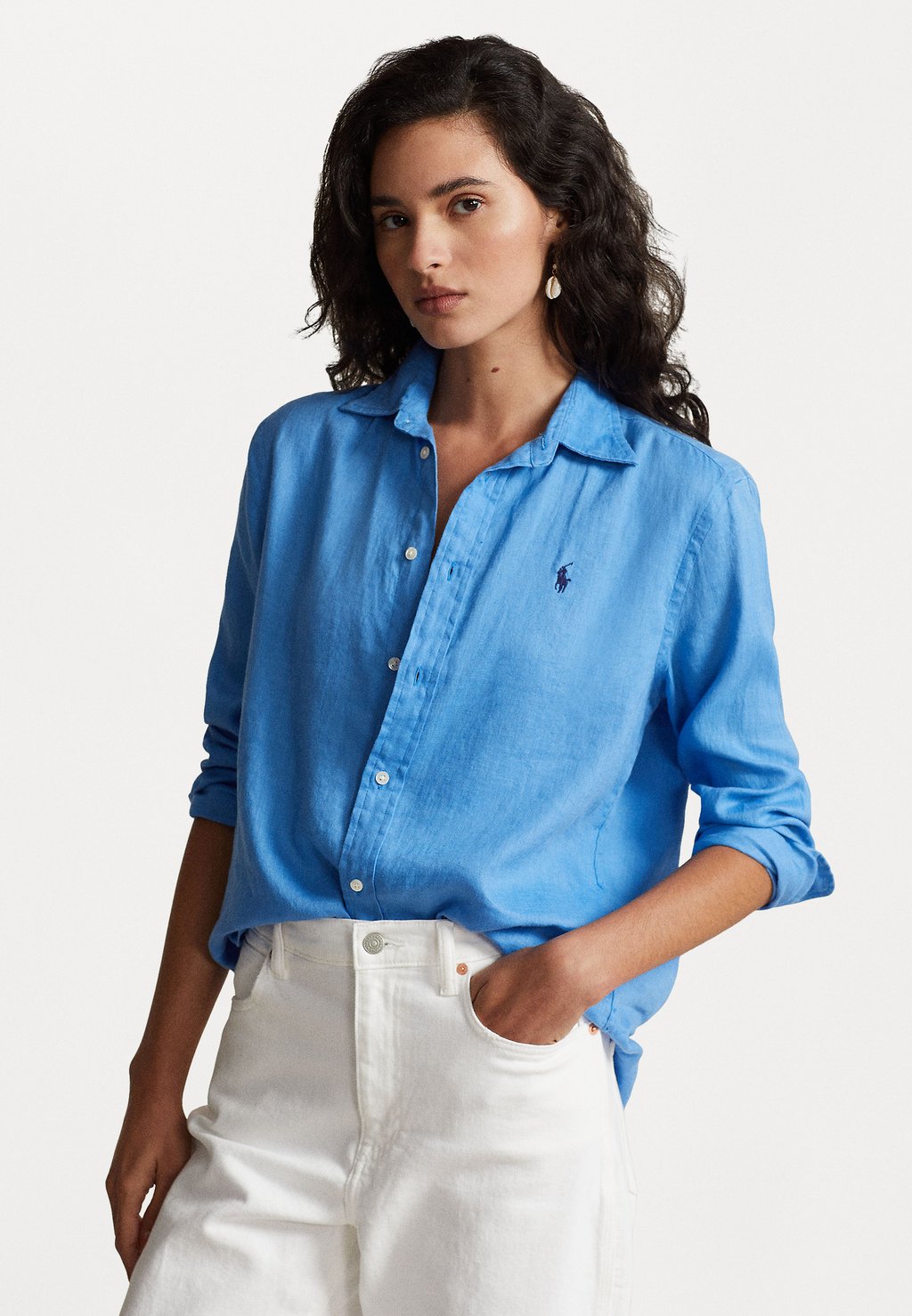 Рубашка Long Sleeve Button Front Shirt Polo Ralph Lauren, цвет riviera blue