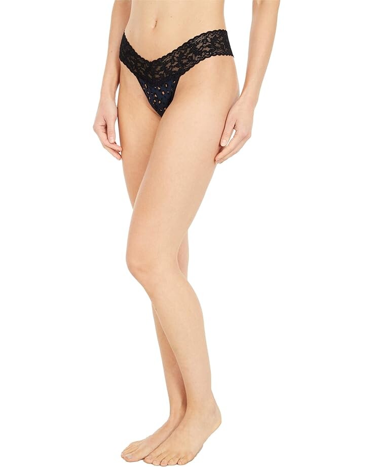 Стринги Hanky Panky Low Rise Thong, цвет Blue Leopard