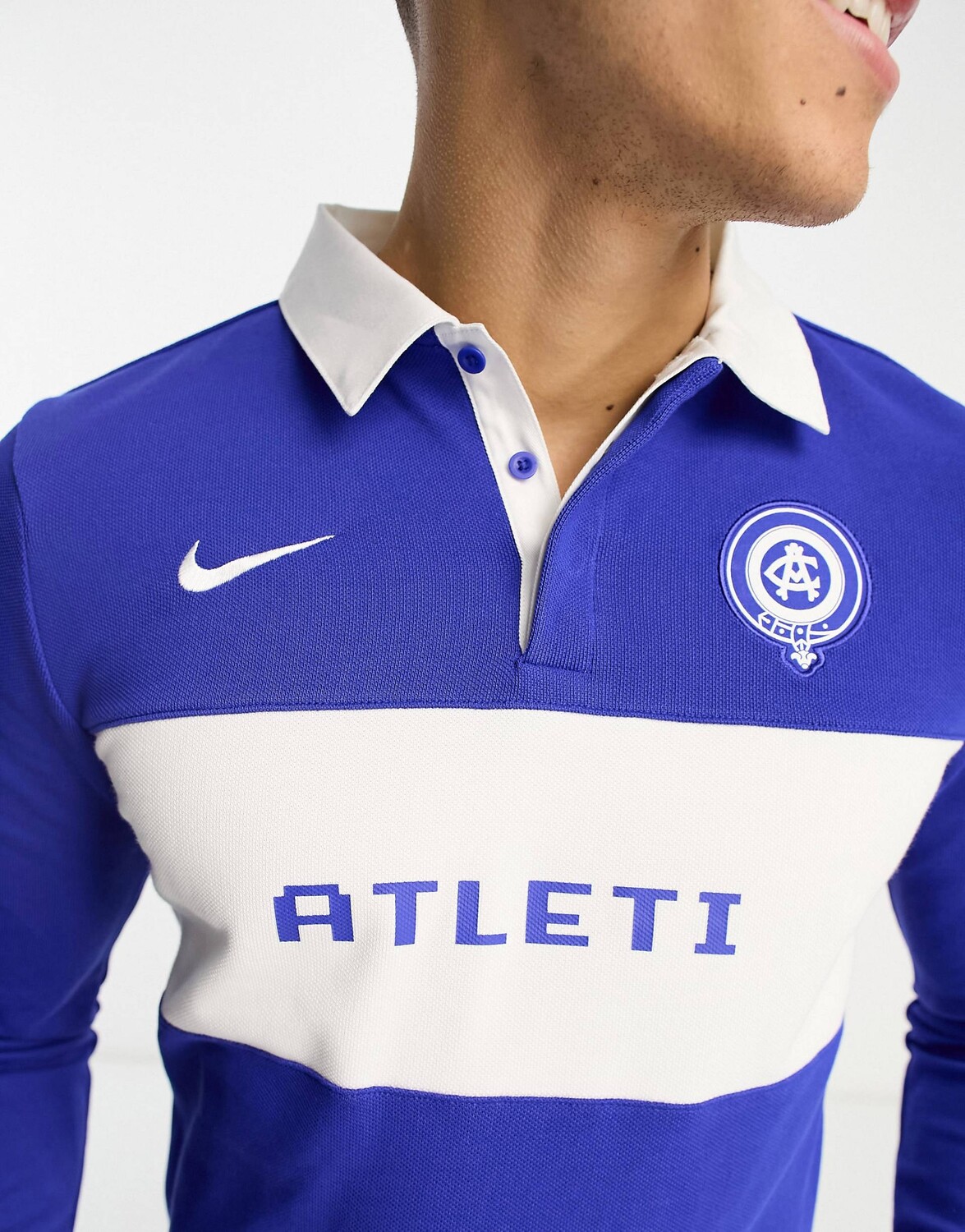 

Синяя футболка-поло с длинными рукавами Nike Football Atletico Madrid, Синий