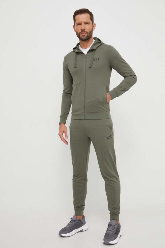 

Шерстяной костюм EA7 Emporio Armani, зеленый
