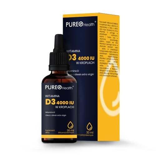 Жидкий витамин D3 Pureo Health Witamina D3 4000 IU Krople, 30 мл aura herbals witamina d3 4000 iu витамин d3 в капсулах 90 шт