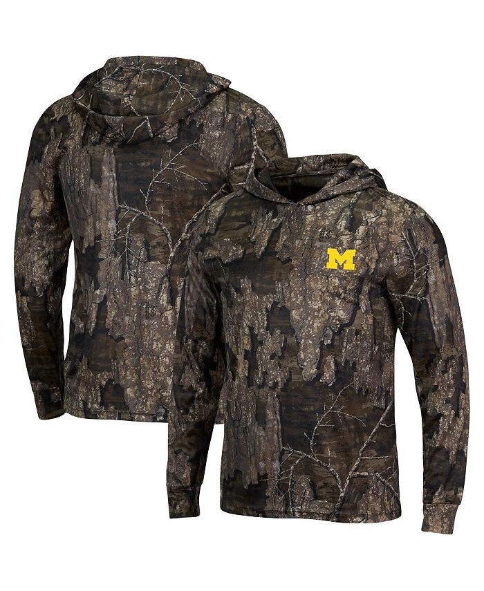 

Мужская футболка с капюшоном Realtree Camo Michigan Wolverines с длинным рукавом Colosseum, мультиколор