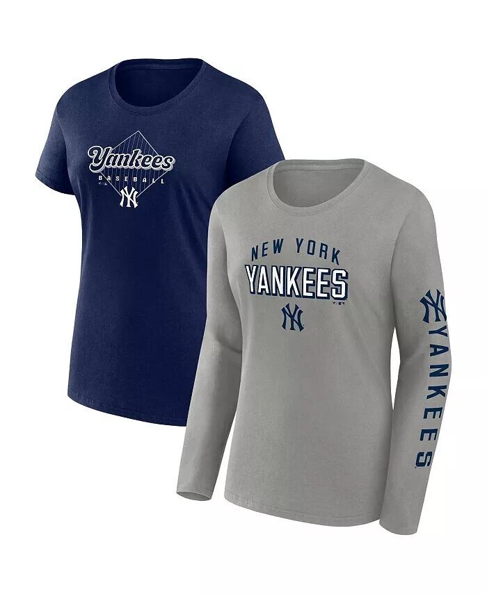

Набор женских серо-темно-синих футболок New York Yankees Fanatics, мультиколор