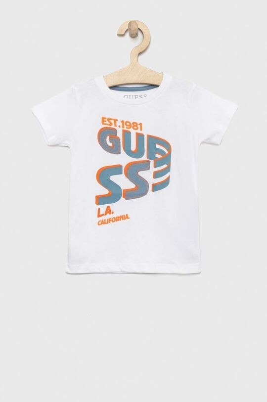 

Детская хлопковая футболка Guess, белый