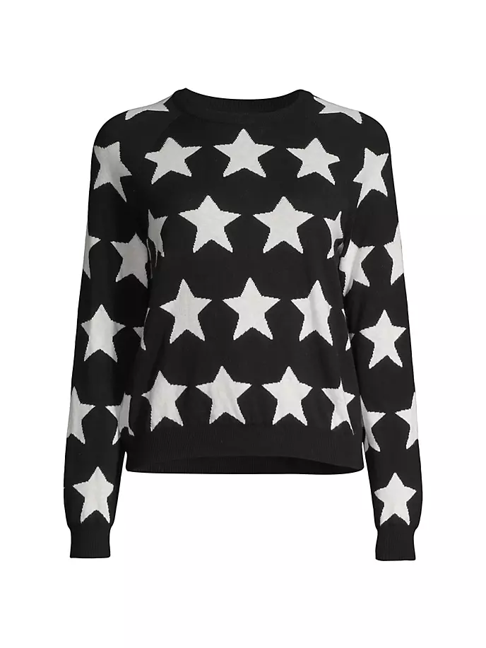 

Свитер с круглым вырезом Star из хлопка и кашемира Minnie Rose, цвет black star