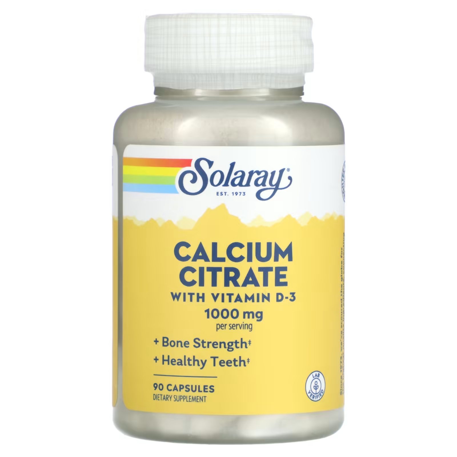 Solaray Цитрат кальция с витамином D-3, 1000 мг, 90 капсул solaray цитрат и магний с витамином d2 90 растительных капсул