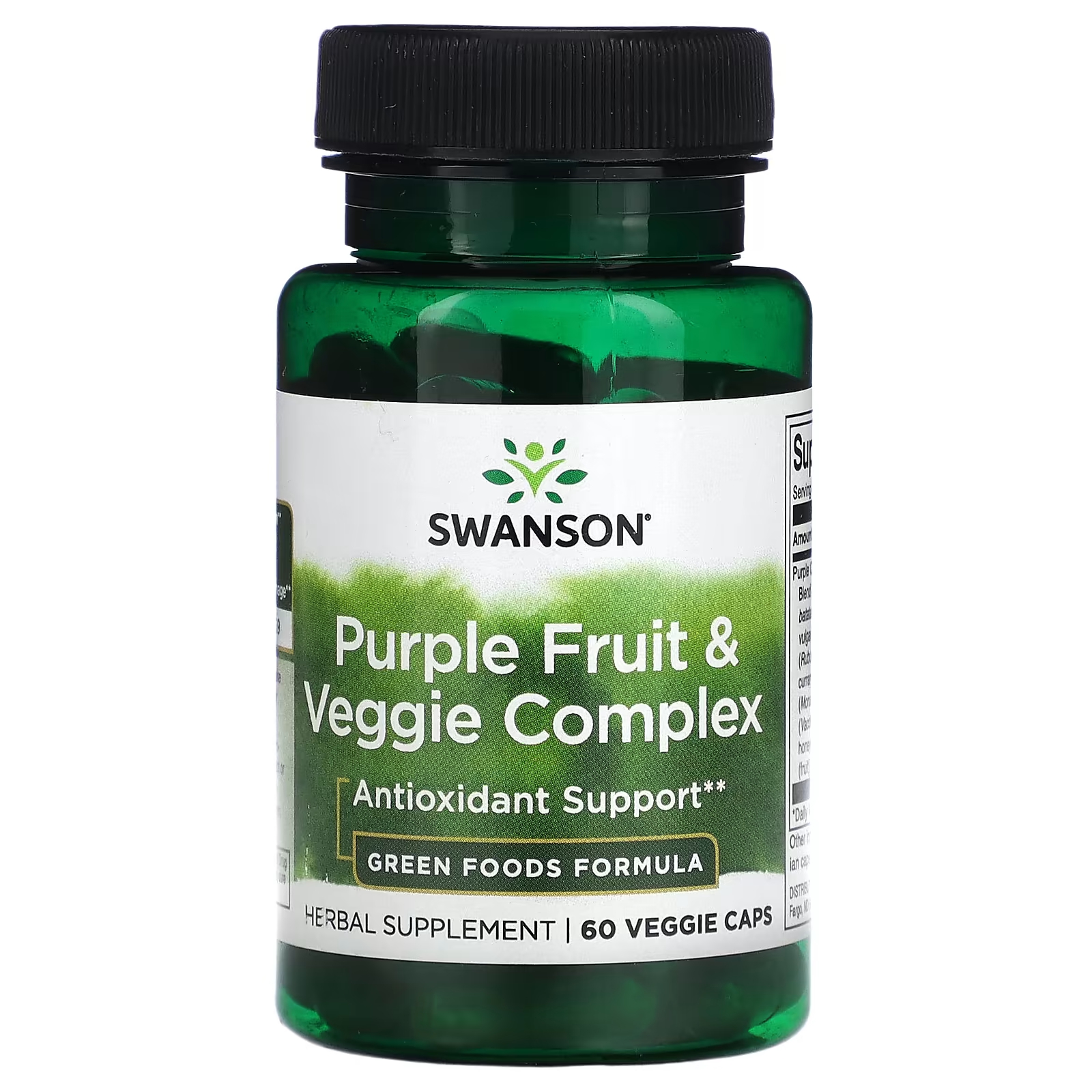 Фиолетовый фруктово-овощной комплекс, 60 растительных капсул Swanson комплекс витамина с swanson с биофлавоноидами 60 растительных капсул