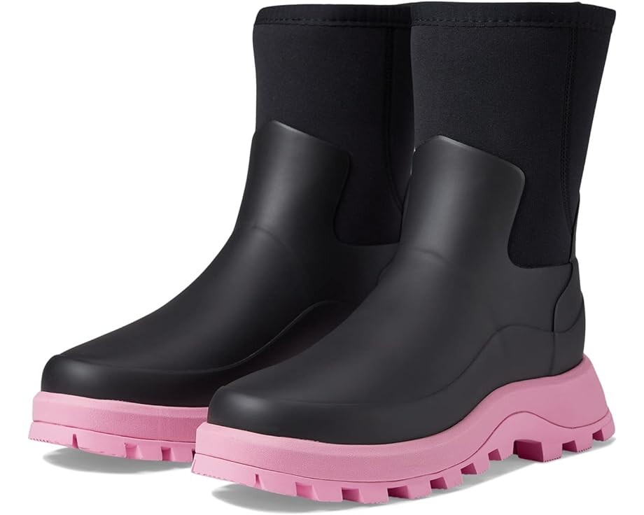 

Ботинки Hunter City Explorer Short Boot, цвет Black/Pink Fizz