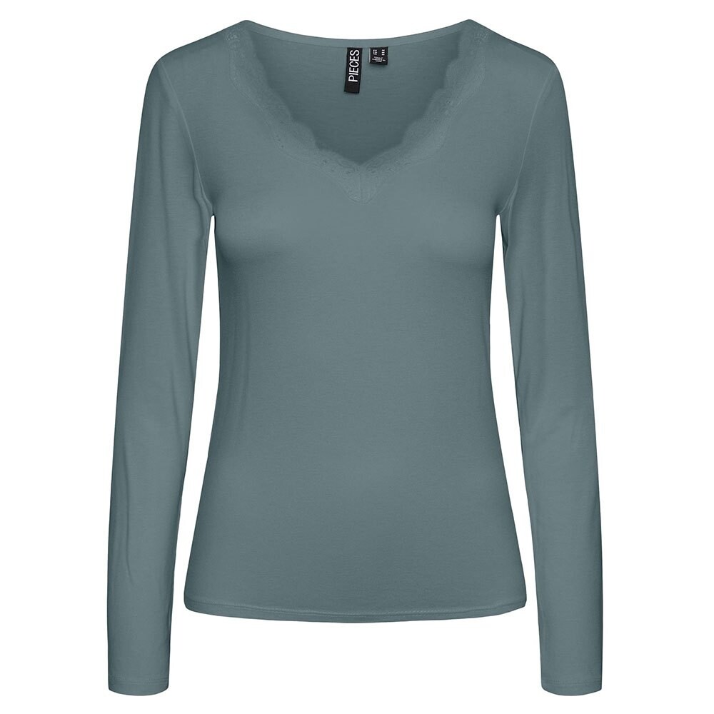 

Футболка Pieces Barbera Long Sleeve V Neck, зеленый