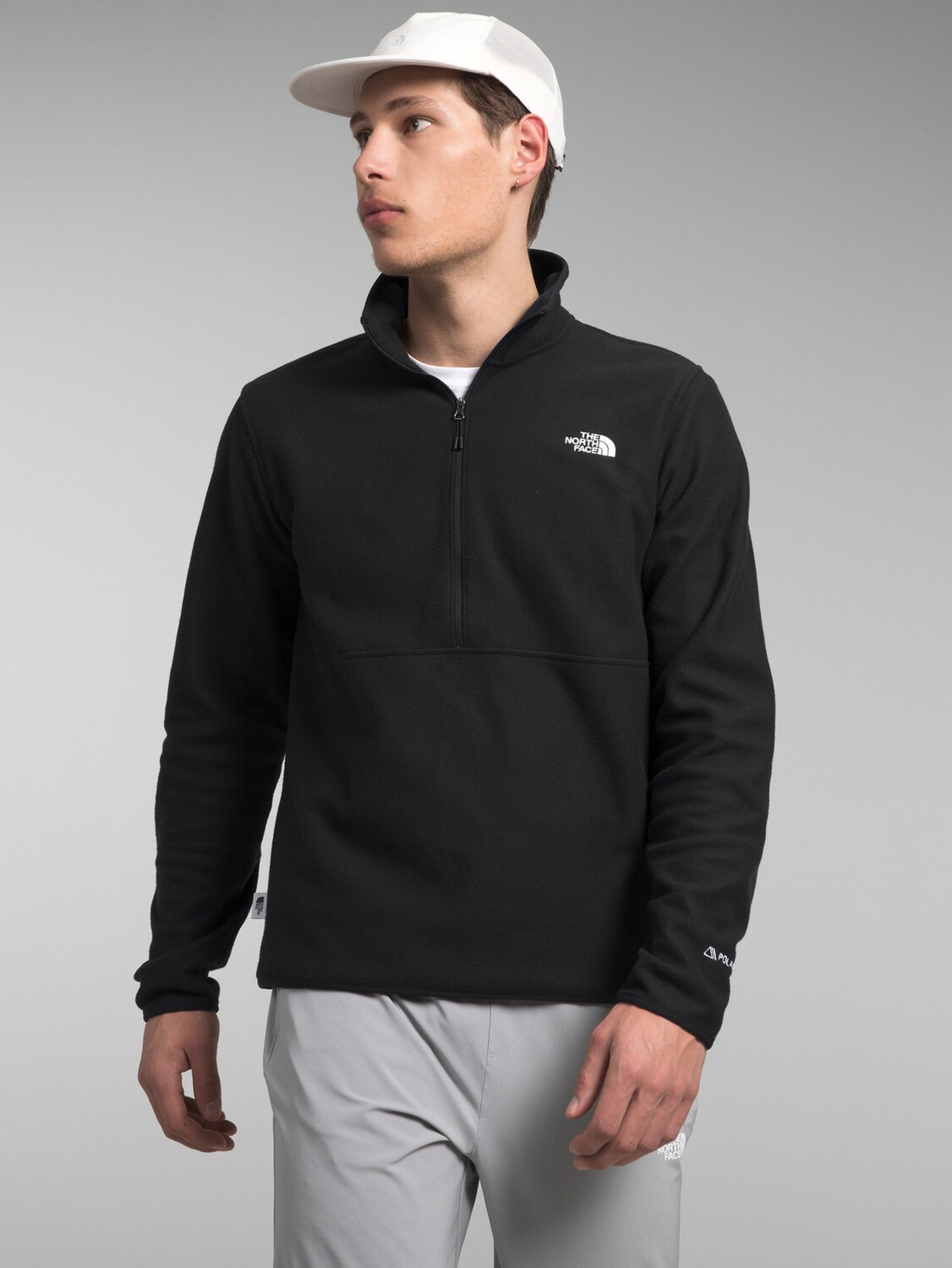 

Alpine Polartec 100 флисовый пуловер с молнией до половины - мужской The North Face, черный