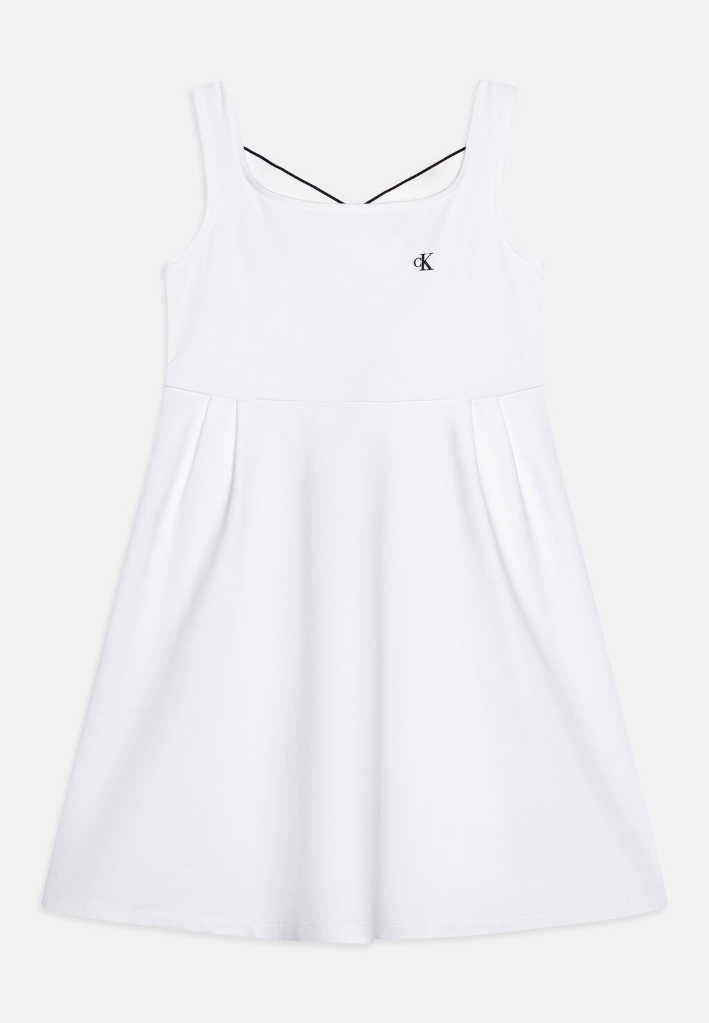 

Платье из джерси Back Logo Fit Flare Calvin Klein Jeans, цвет bright white