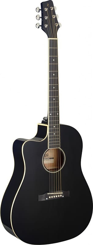 

Акустическая гитара Cutaway acoustic-electric Slope Shoulder dreadnought guitar, black, left-handed model