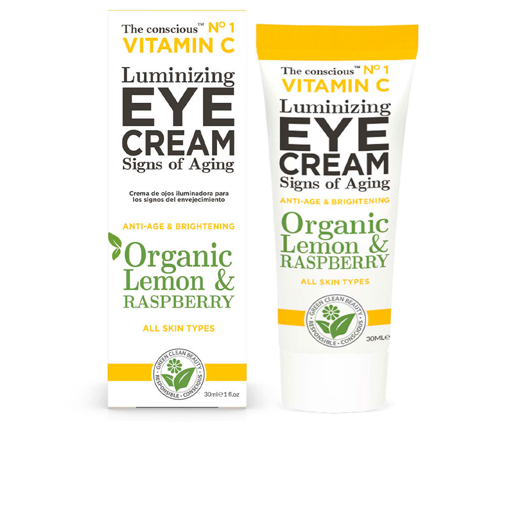 Контур вокруг глаз Vitamin c luminizing eye cream organic lemon & raspberry The conscious, 30 мл цена и фото