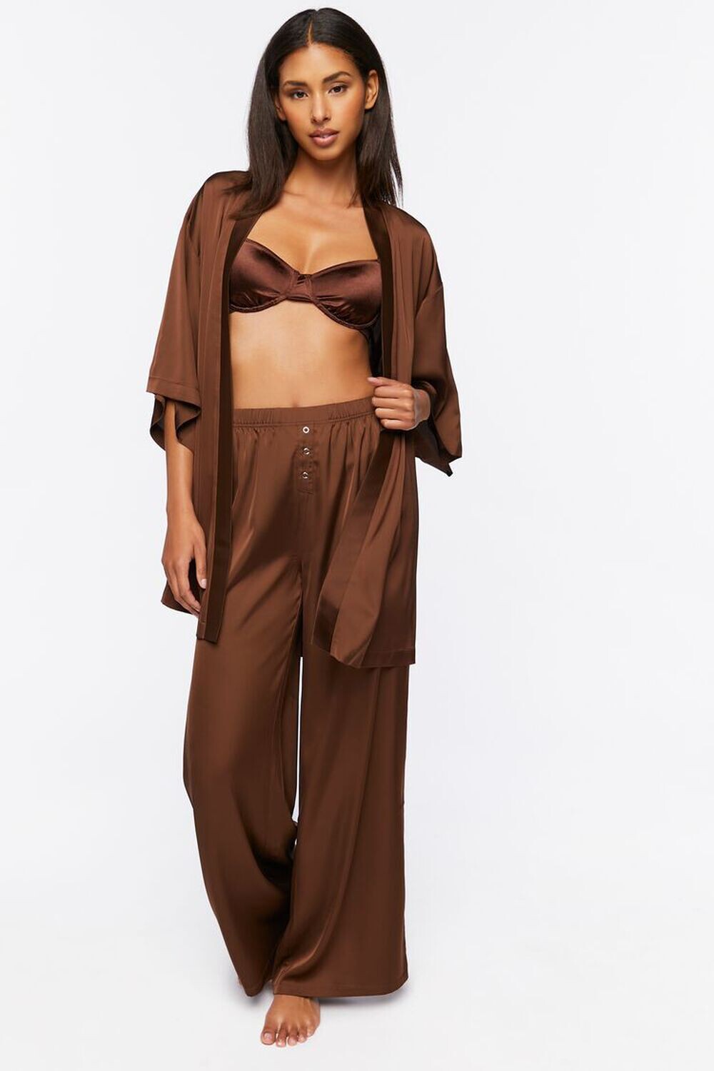 

Атласные пижамные брюки Forever 21, коричневый