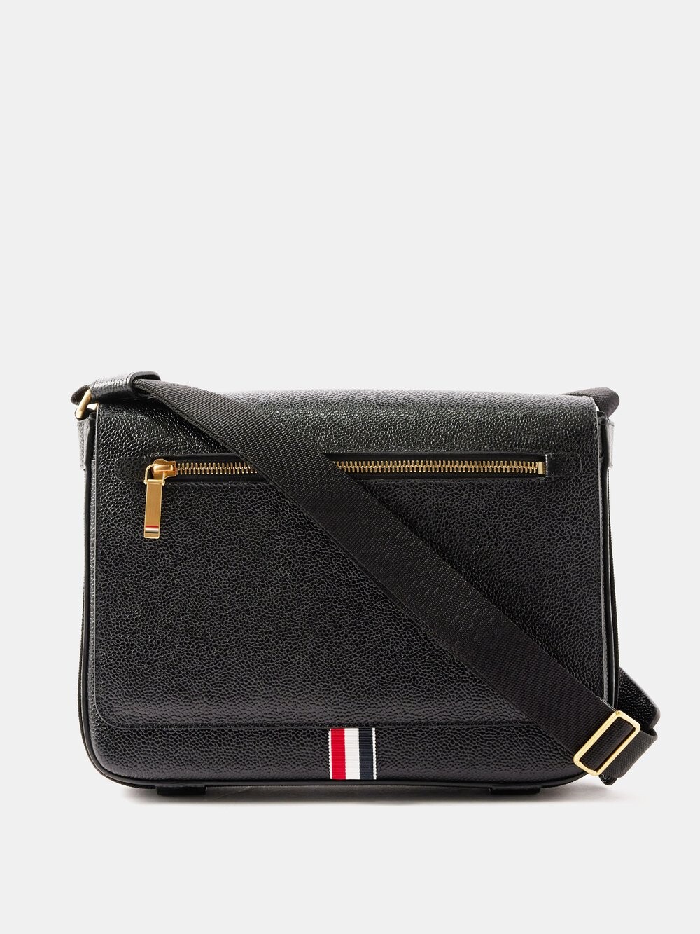 

Сумка через плечо из зерненой кожи Thom Browne, черный