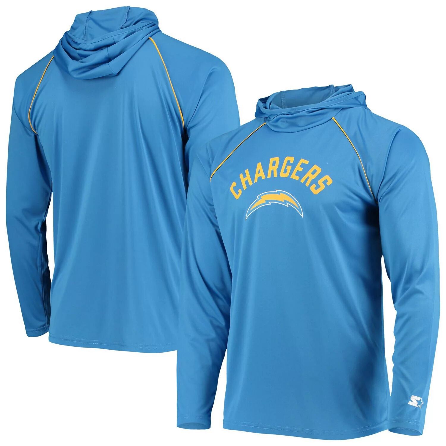 

Мужская пудрово-синяя футболка с длинным рукавом и худи Los Angeles Chargers реглан Starter, Синий