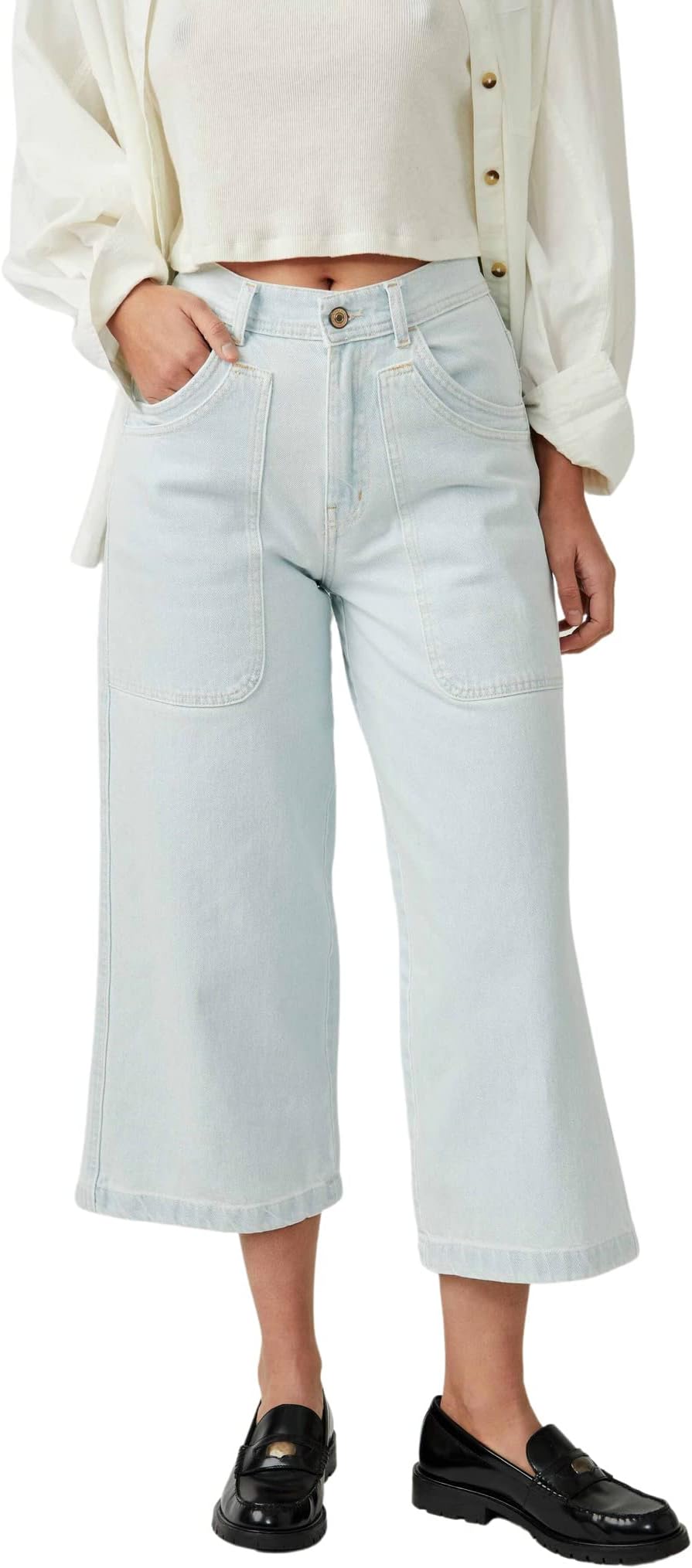 

Джинсы Piper Mid-Rise Crop Wide Leg Free People, цвет Bleach Bloom