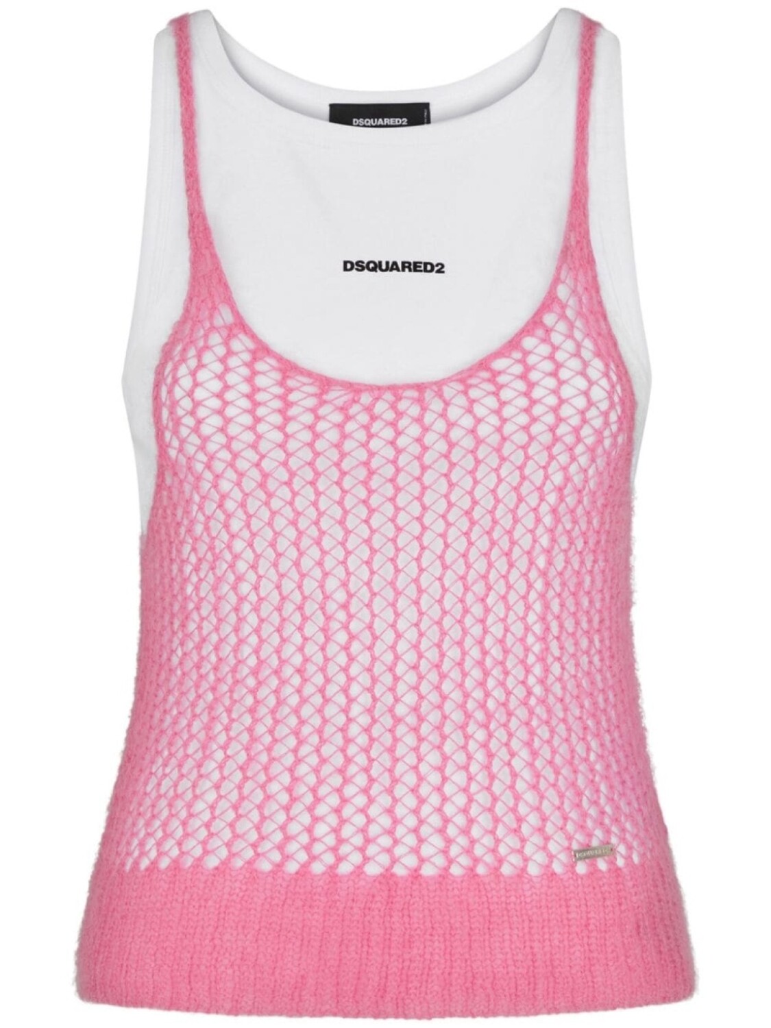 

Dsquared2 многослойный топ с логотипом, розовый