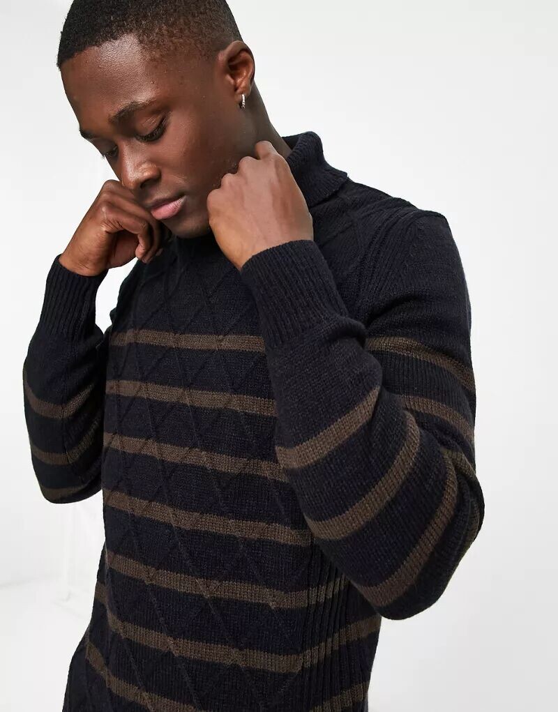 

Темно-синий джемпер Fair Isle с круглым вырезом Ben Sherman