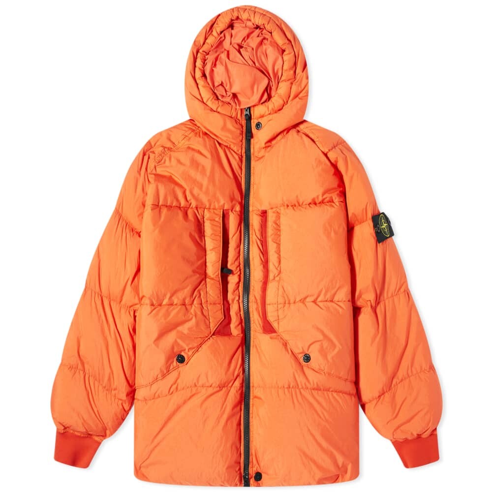 

Репсовая куртка-пуховик с капюшоном Stone Island