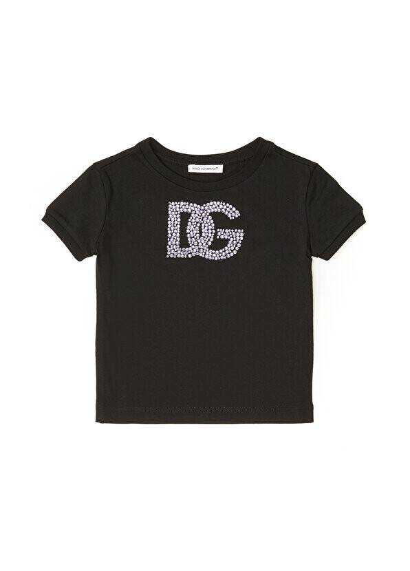 

Черная футболка с вышитым логотипом Dolce&Gabbana