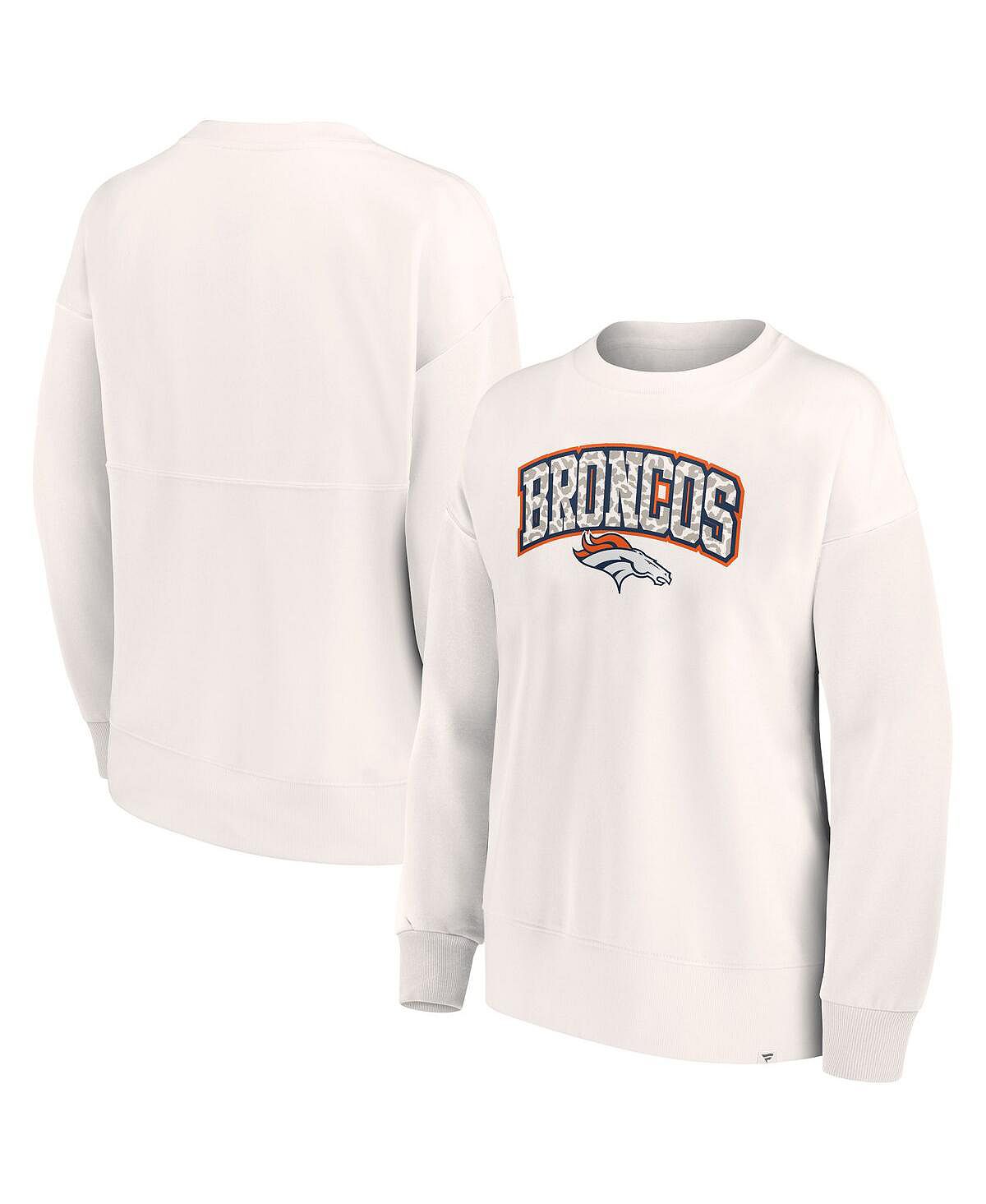 

Женский белый пуловер с логотипом Denver Broncos Leopard Team Fanatics, белый