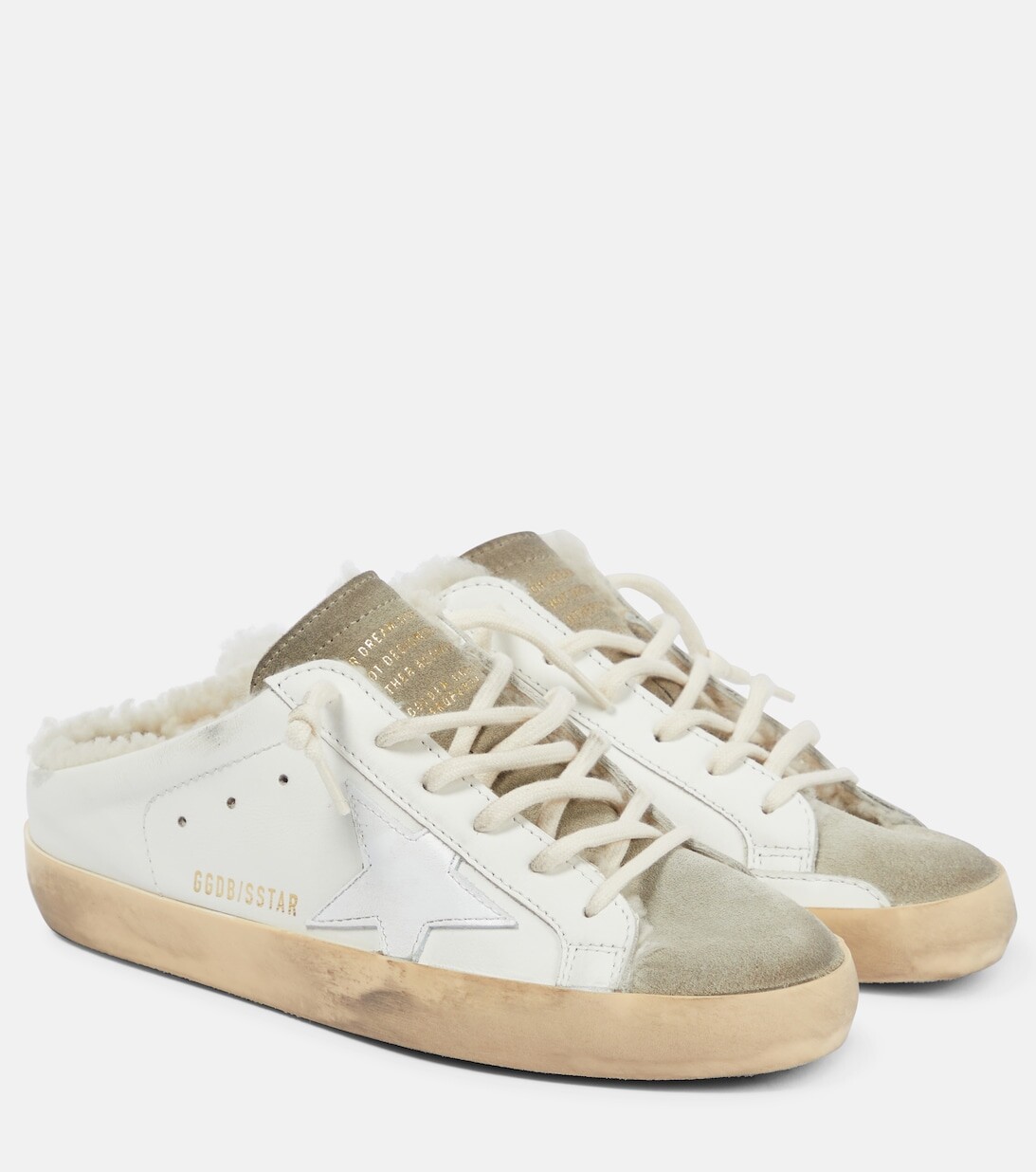 

Кроссовки Super-Star с подкладкой из овчины Golden Goose, белый