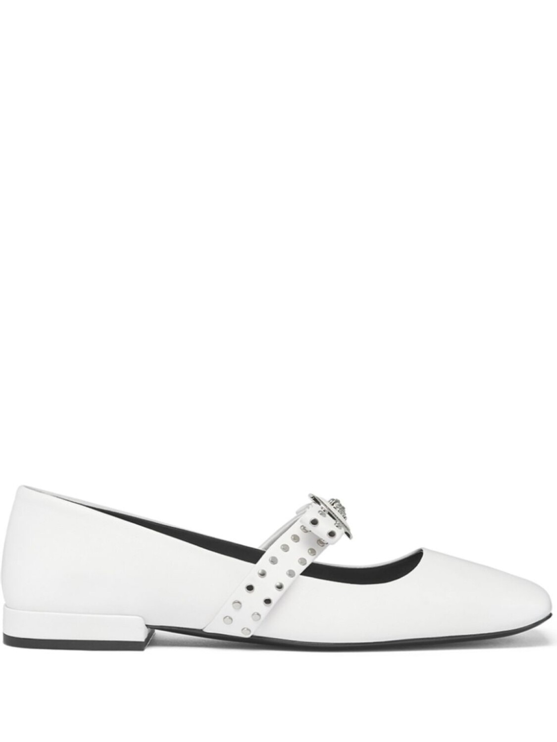 

Versace кожаные балетки Gianni Ribbon, белый