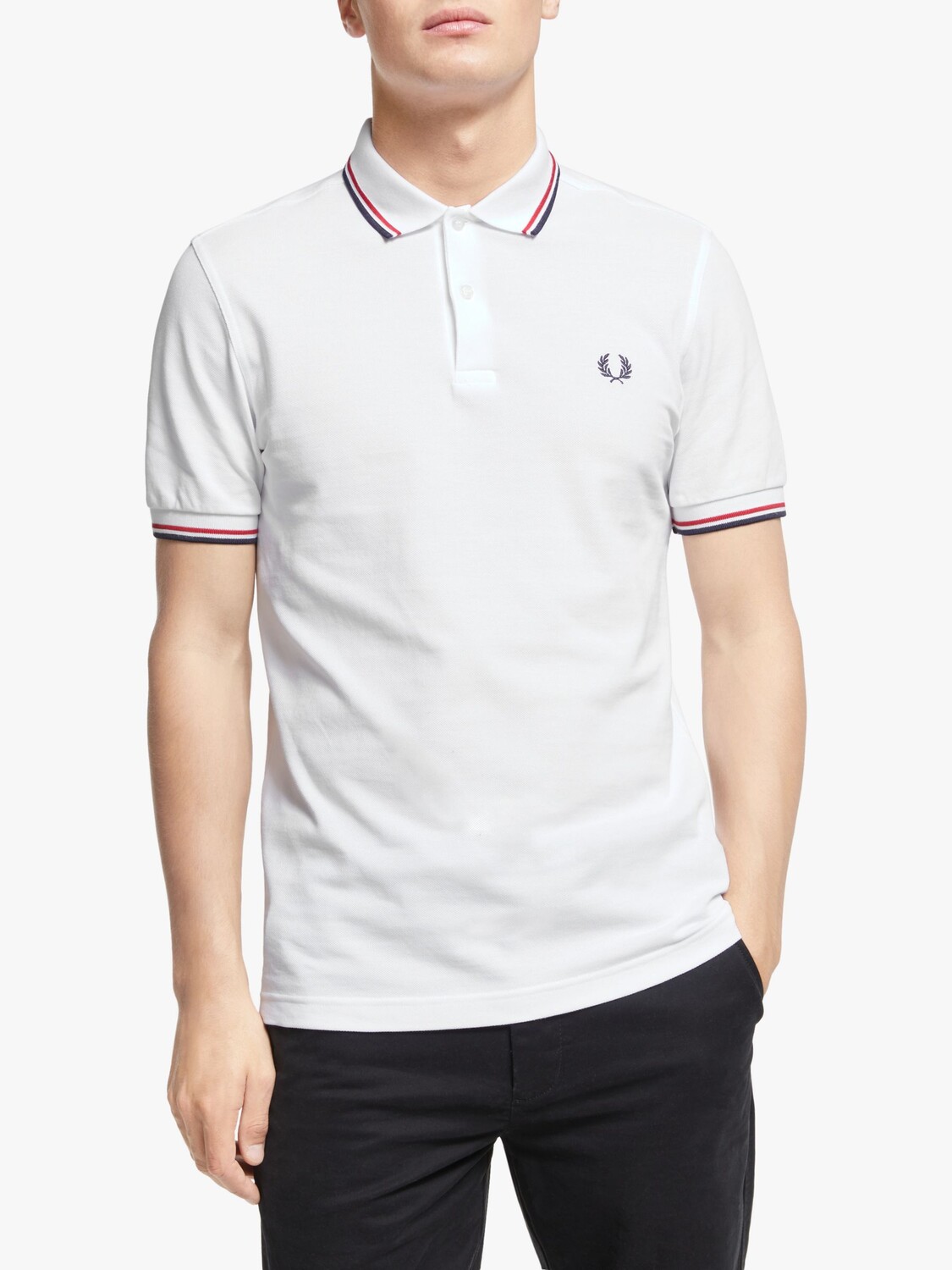 

Рубашка-поло стандартного кроя Fred Perry с двойными кончиками, белая