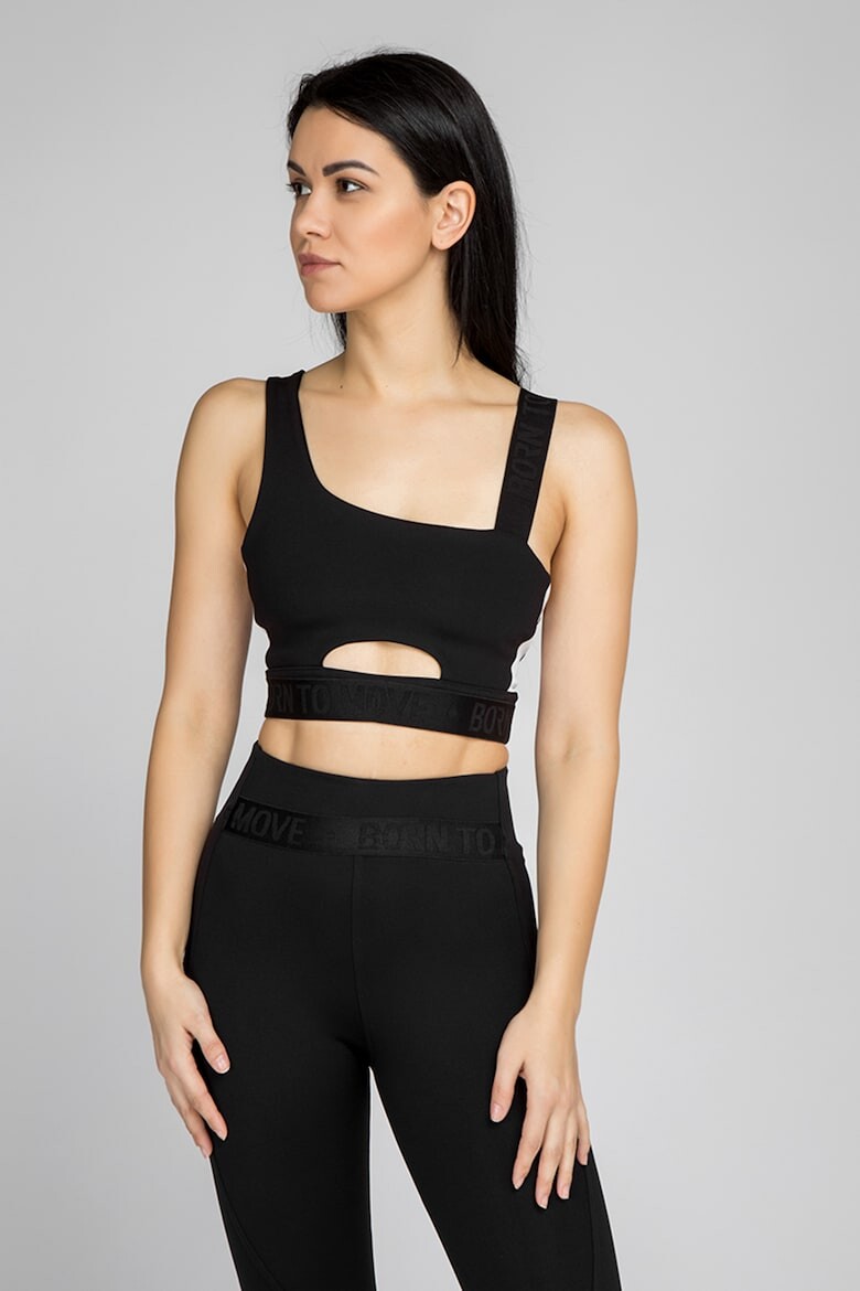 

Укороченный топ с вырезом спереди Borntomove Activewear, черный