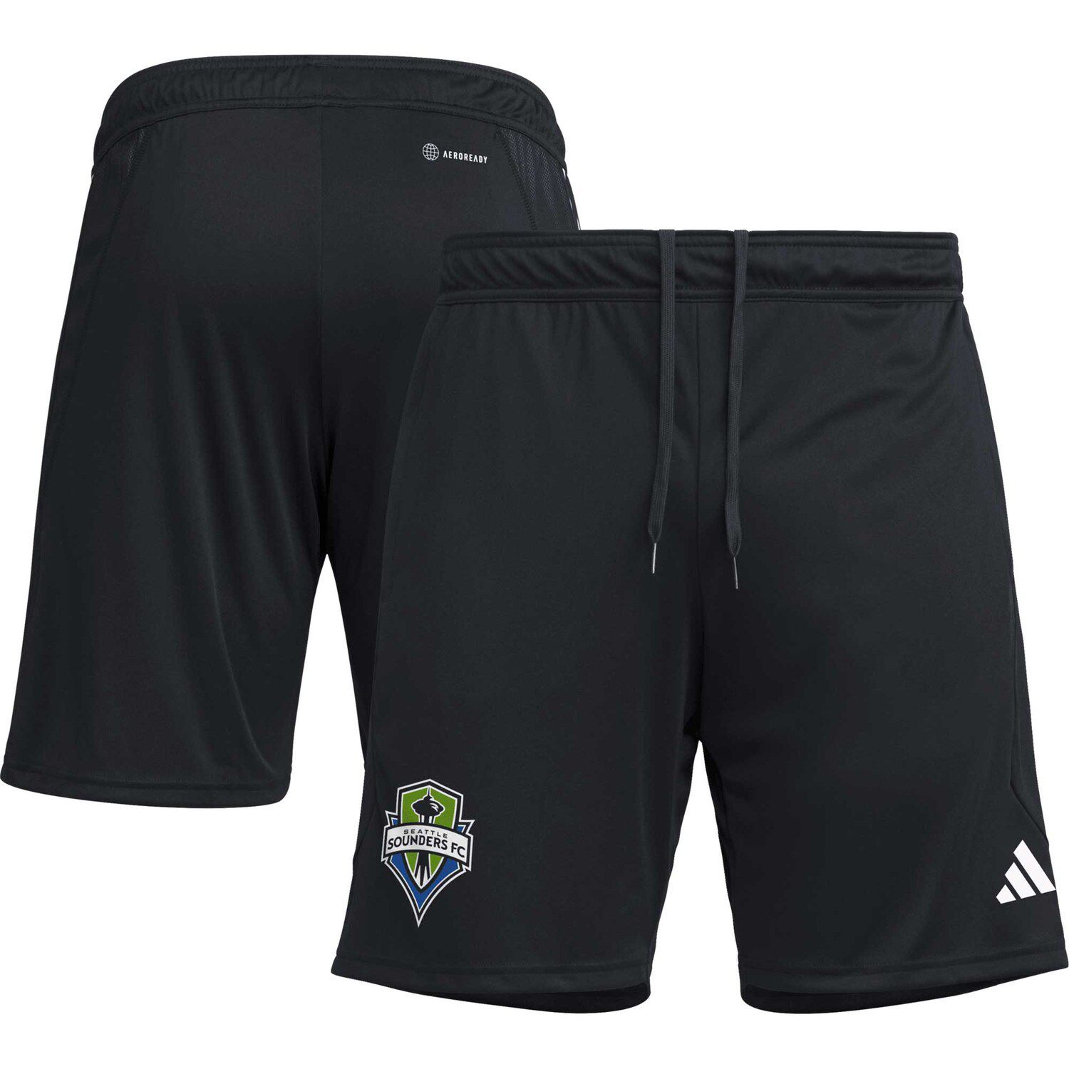 Мужские черные тренировочные шорты Seattle Sounders FC 2023 AEROREADY adidas мужские черные тренировочные шорты aeroready для тренировок atlanta united fc 2023 adidas