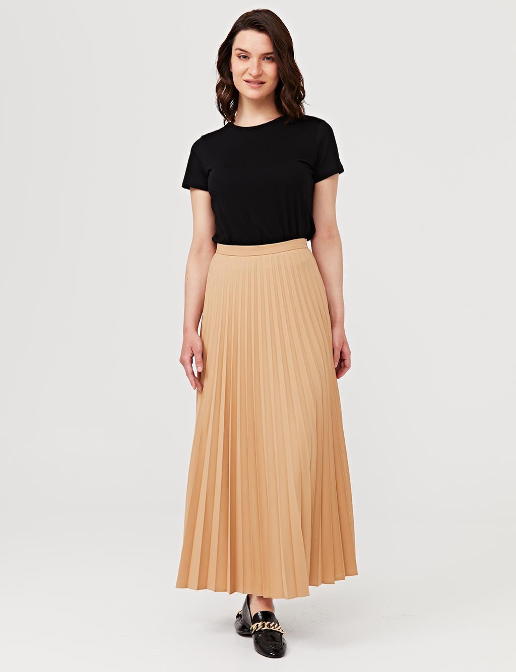 Базовая юбка плиссе Светло-коричневый Kayra