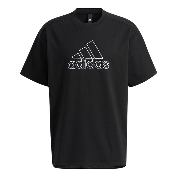 Футболка adidas Brand Logo Solid Color Stripe Breathable Short Sleeve Black, мультиколор
